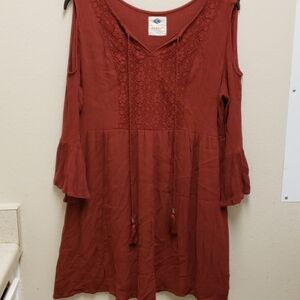 Wild blue Maroon/ burgundy boho dress